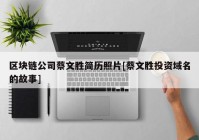 区块链公司蔡文胜简历照片[蔡文胜投资域名的故事]