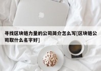 寻找区块链力量的公司简介怎么写[区块链公司取什么名字好]